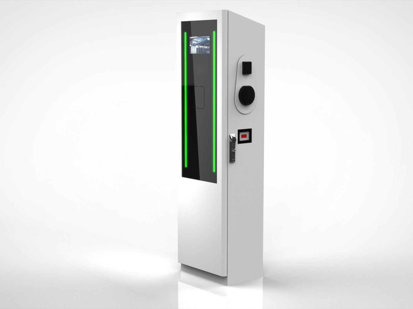 eectec dual-outlet floor-standing AC charging pedestal, 2 x 22 kW