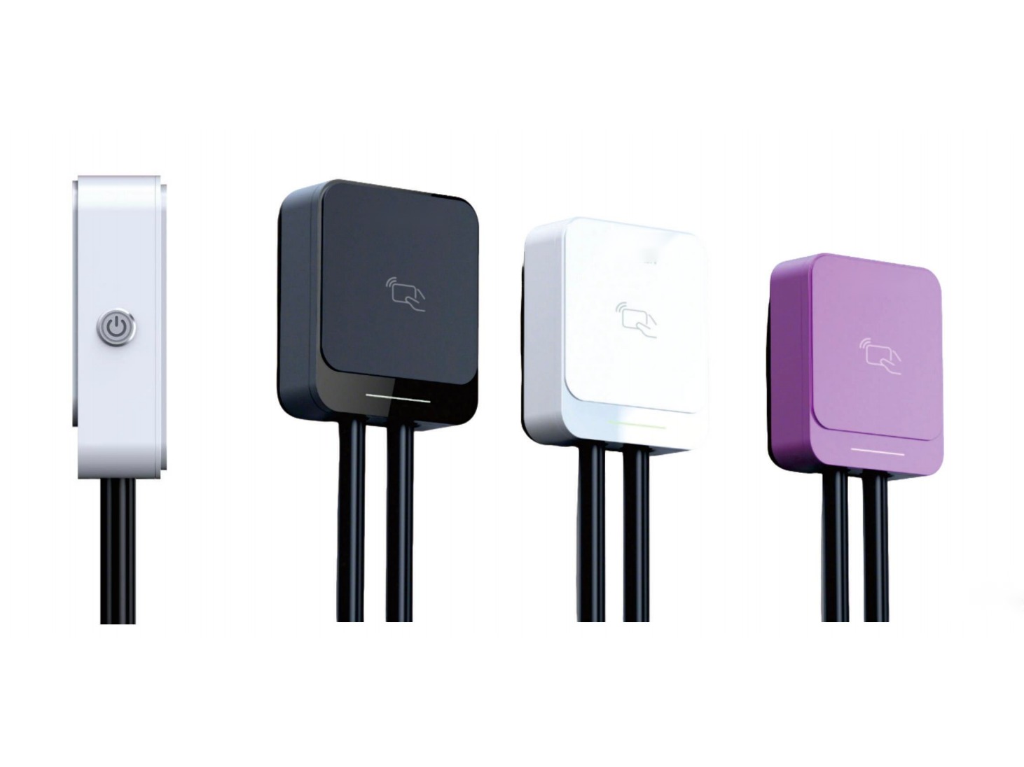 eectec E6 7 kW AC wallbox EV charger, four colour variants