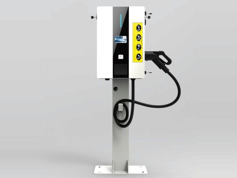 eectec EF8 compact DC fast charger, pedestal mounted